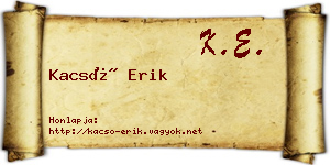 Kacsó Erik névjegykártya