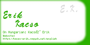 erik kacso business card